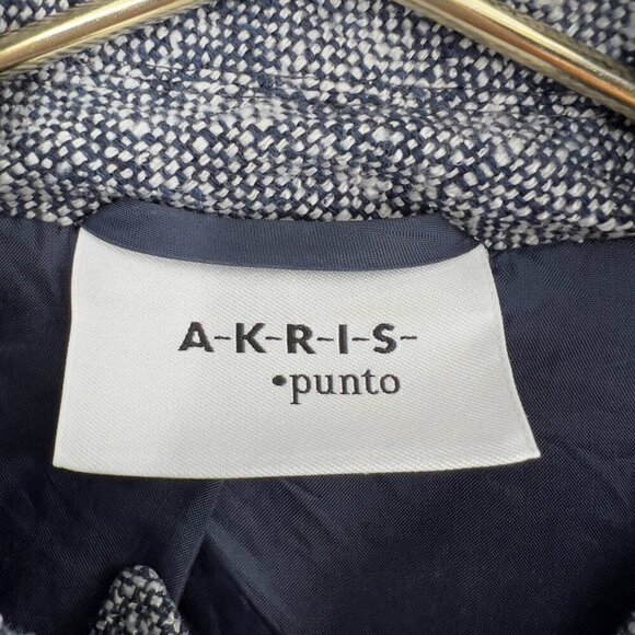 Akris Punto Plus 100% Silk Tweed Blazer Jacket Sz 14 - Picture 7 of 12